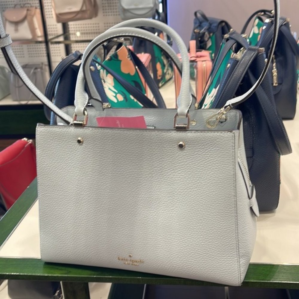 Kate Spade Leila Medium Triple Compartment Satchel Hazy Morning Color - Picture 10 of 16